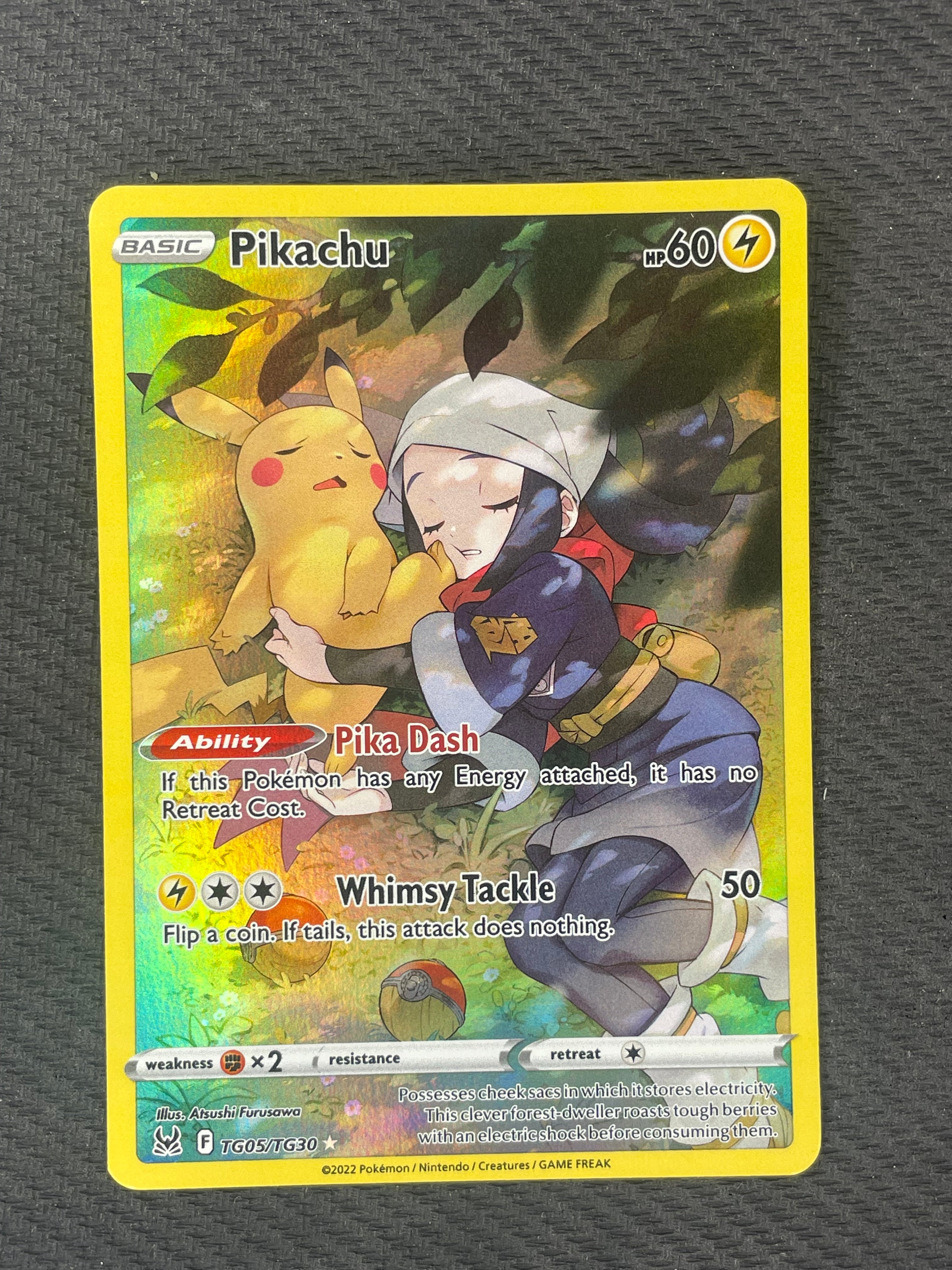 Pikachu & Akari TG05/TG30 - Lost Origin Trainer Gallery - NM Ultra Rare Pokémon Card