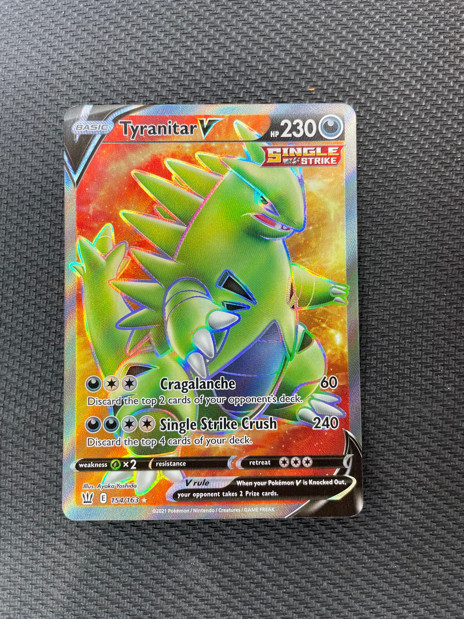 2021 Pokemon Battle Styles 154163 Tyranitar V Full Art Mint Collectables 