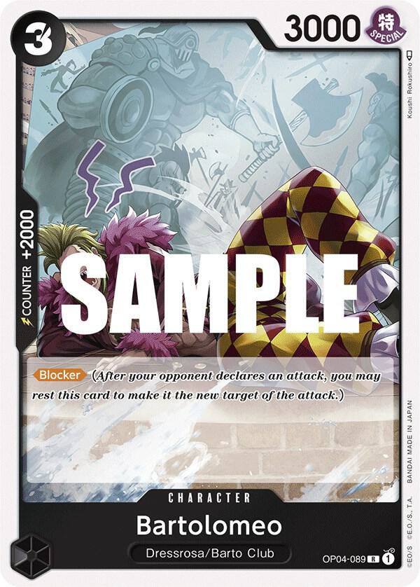One Piece TCG OP04-089 Kingdoms of Intrigue Bartolomeo Rare One Piece TCG OP04-089 Kingdoms of Intrigue Bartolomeo Rare