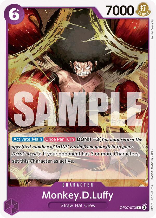 500 years in the future one piece rare cards One Piece TCG OP07-073 500 Years in the Future Monkey.D.Luffy Rare