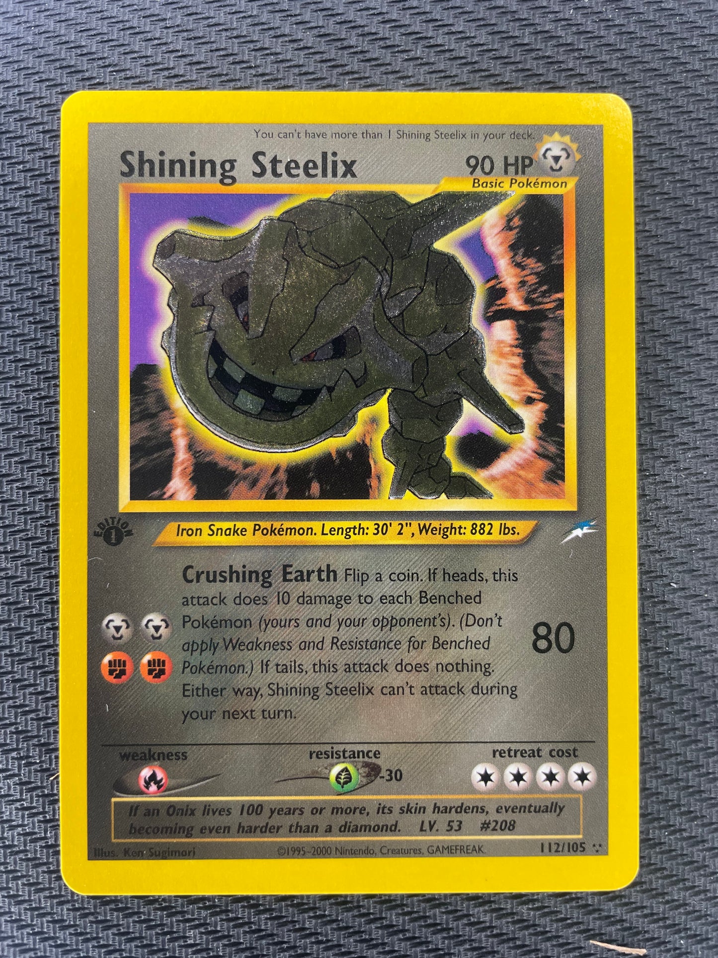 2002 Pokemon Neo Destiny 112/105 Shining Steelix 1st Edition Holo