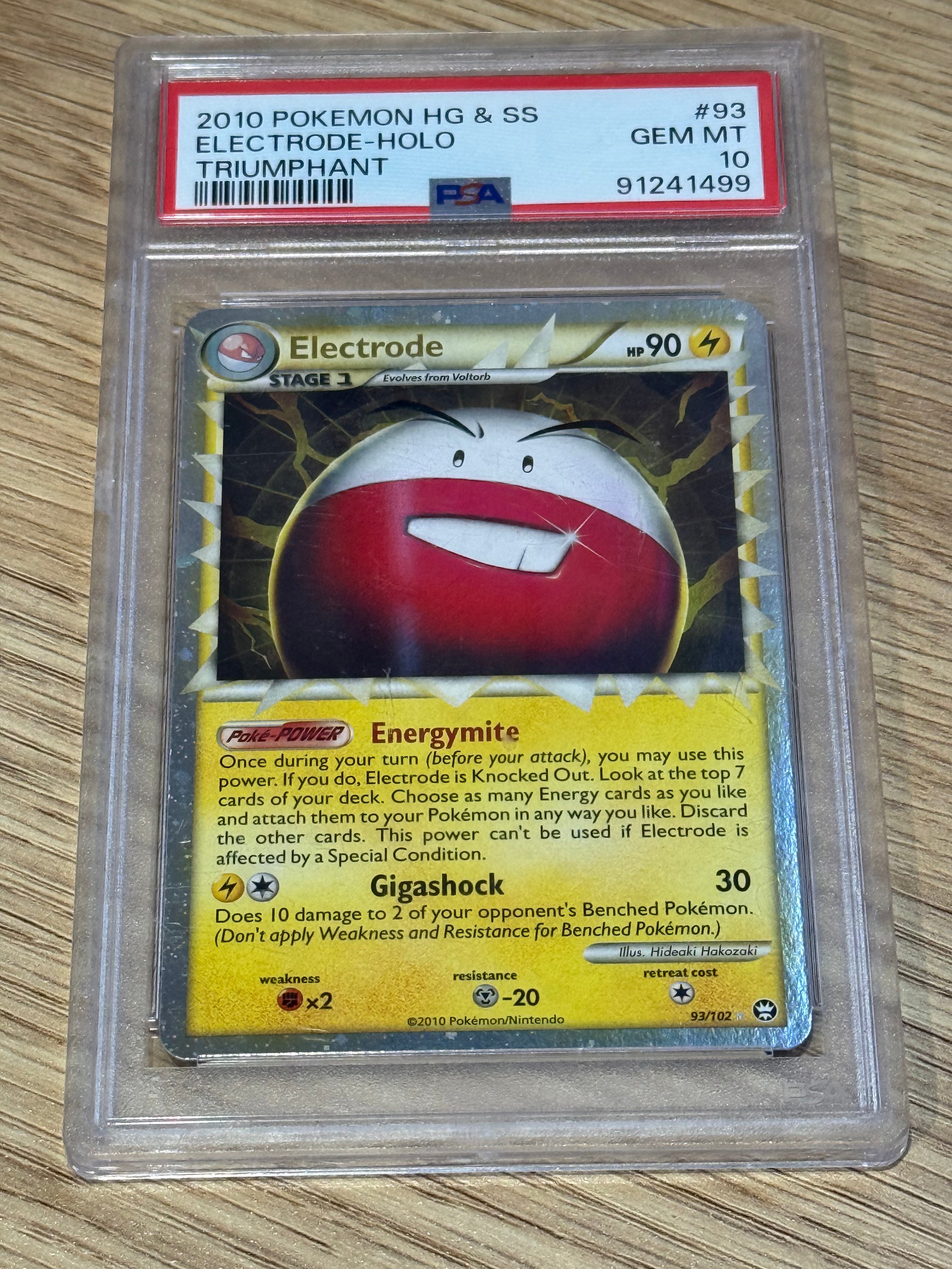 2010 Pokemon HG & SS Triumphant 93/102 Electrode Holo PSA 10 *READ*