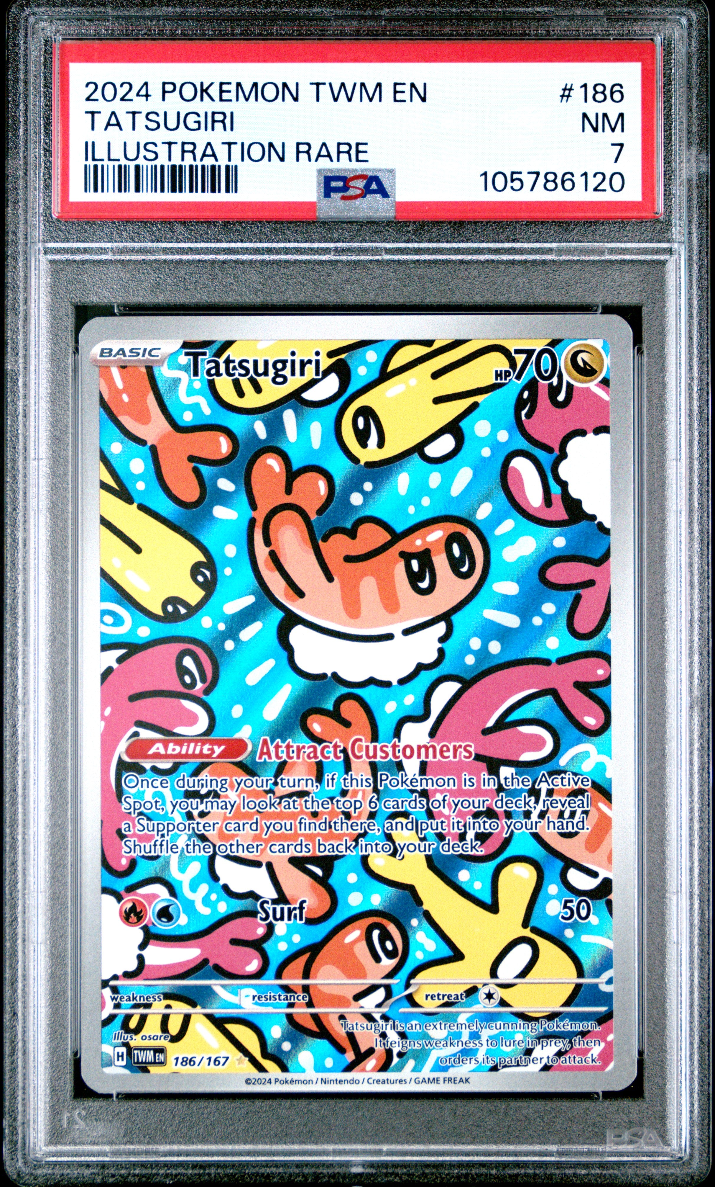 2024 Pokemon Pokemon Twm En-Twilight Masquerade 186 Tatsugiri PSA 7