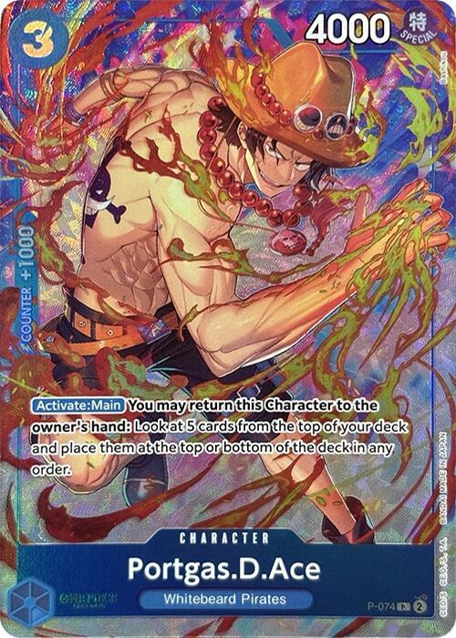 Portgas.D.Ace (PCC Vol.3) P-074 (One Piece Promotion Cards)  - Alternate Art Foil