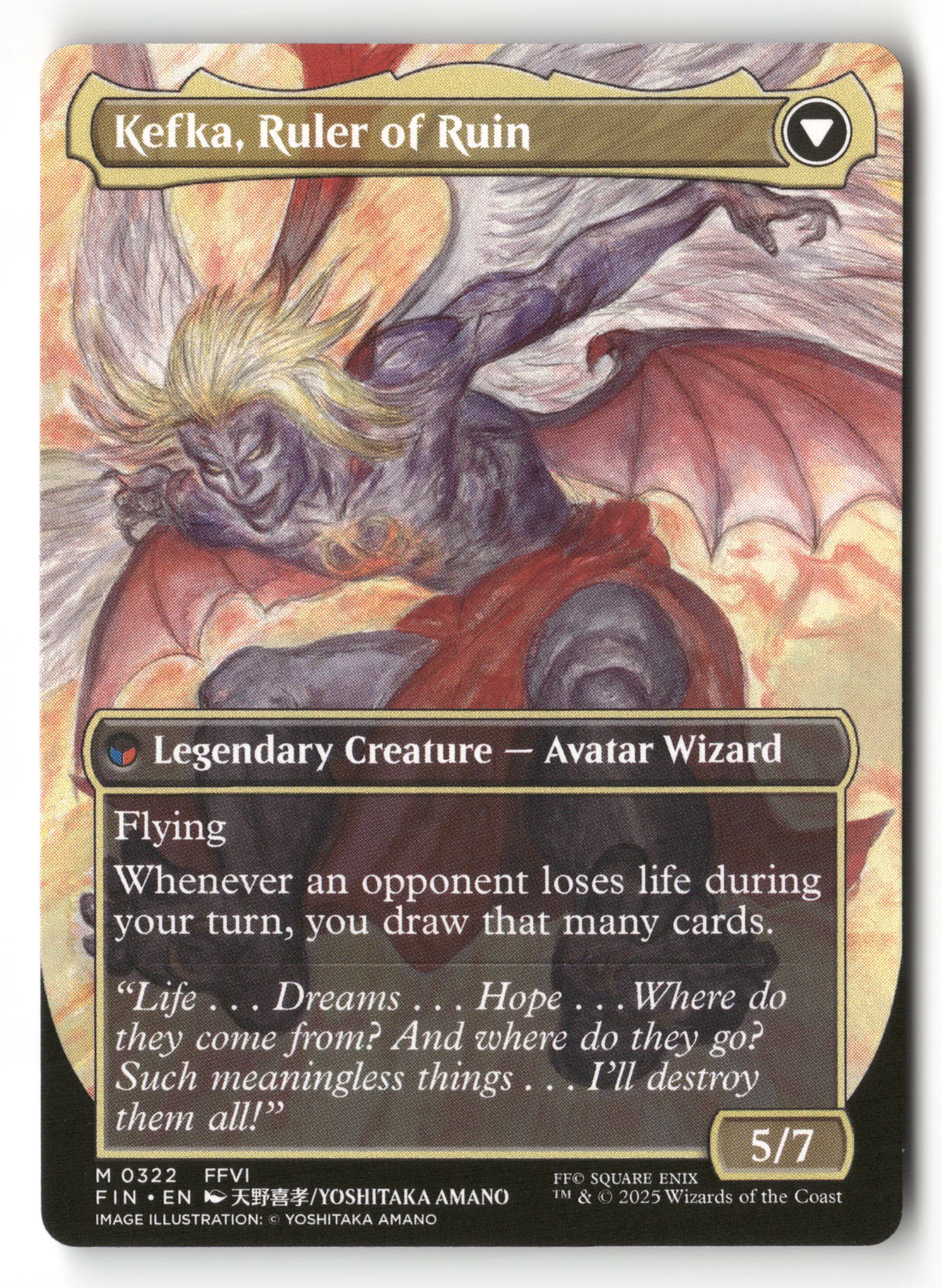 Magic The Gathering FINAL FANTASY 322 Kefka, Court Mage (0322) (Borderless) M NM (Back)