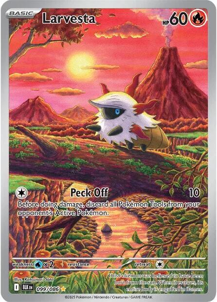 Larvesta 099/086 (SV: Black Bolt)  - Holofoil