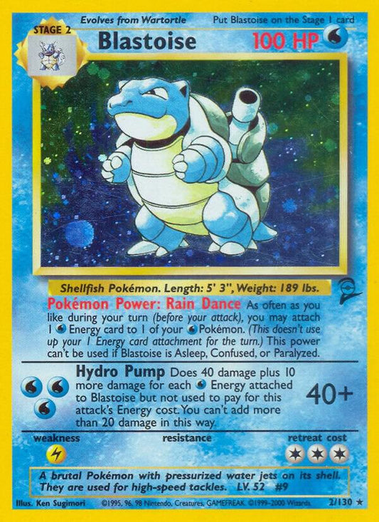 Blastoise 002/130 (Base Set 2)  - Holofoil