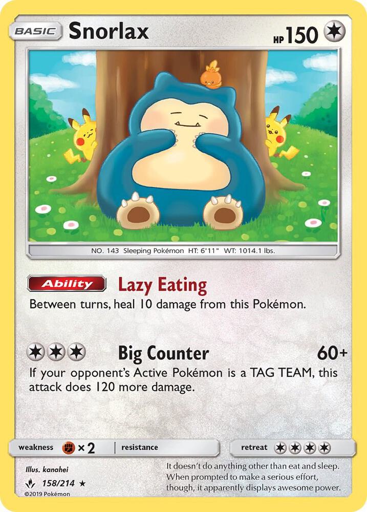 Snorlax 158/214 (SM - Unbroken Bonds)  - Holofoil