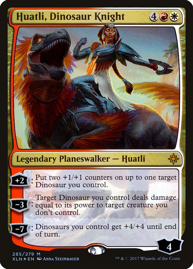 Huatli, Dinosaur Knight 285 (Ixalan)  - Foil