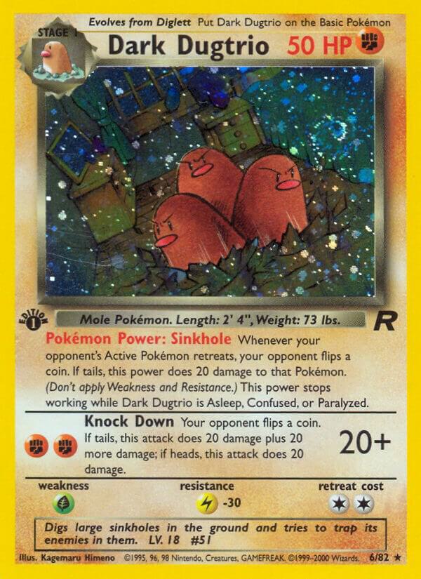 Dark Dugtrio 06/82 (Team Rocket)  - 1st Edition Holofoil