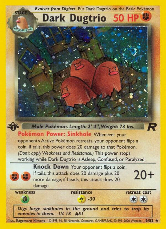 Dark Dugtrio 06/82 (Team Rocket)  - 1st Edition Holofoil
