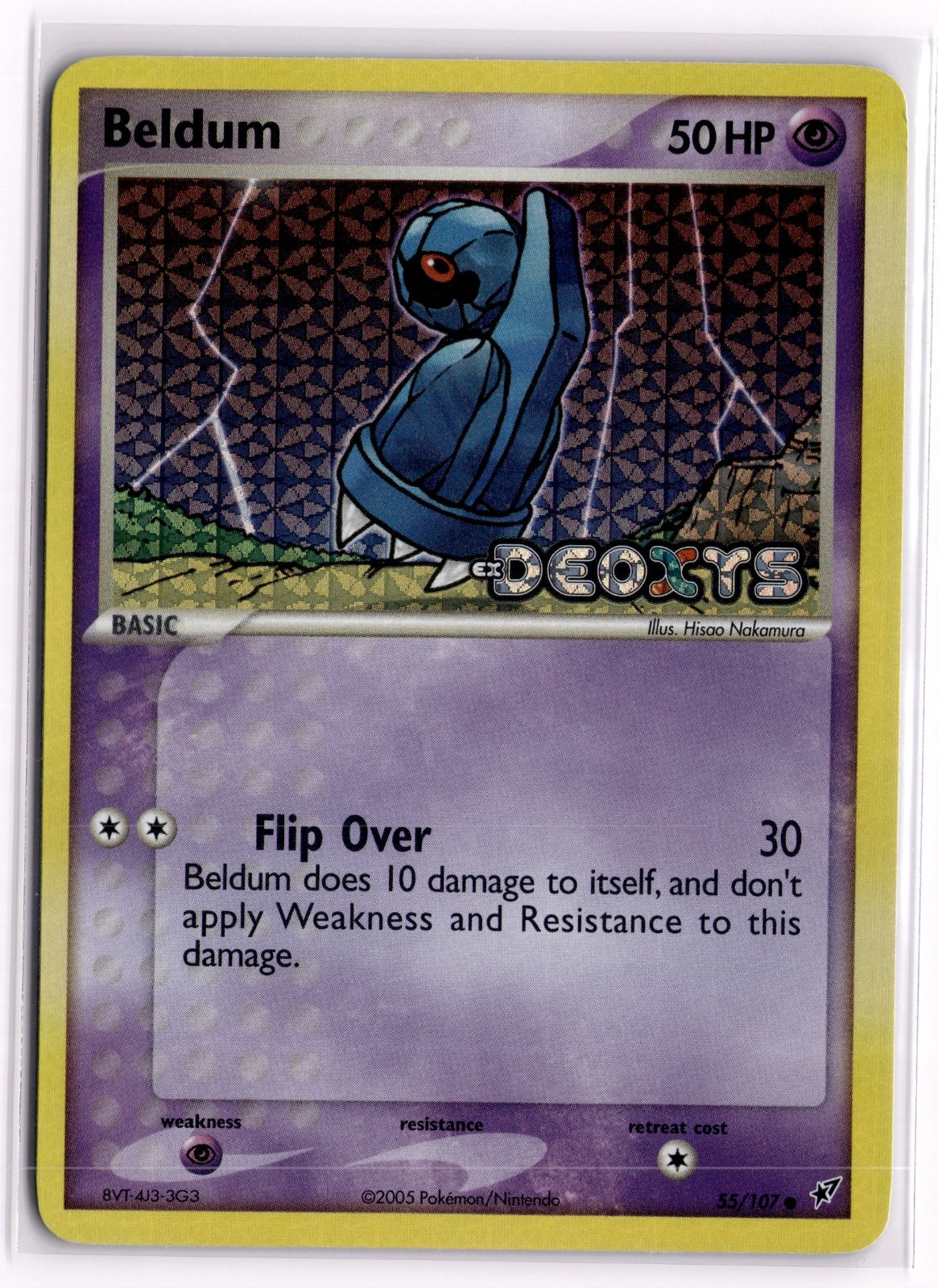 2005 Pokemon Deoxys 55/107 Beldum Reverse Holo Stamp Common MP