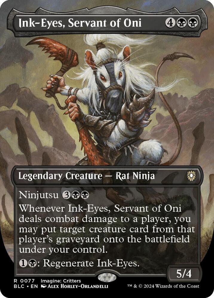 Ink-Eyes, Servant of Oni 77 (Commander: Bloomburrow)  - Borderless Foil