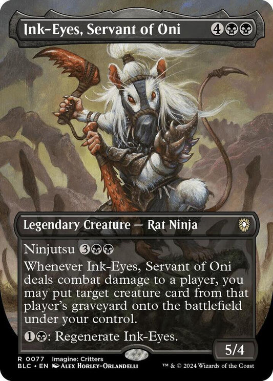 Ink-Eyes, Servant of Oni 77/40 (Commander: Bloomburrow)  - Borderless Foil
