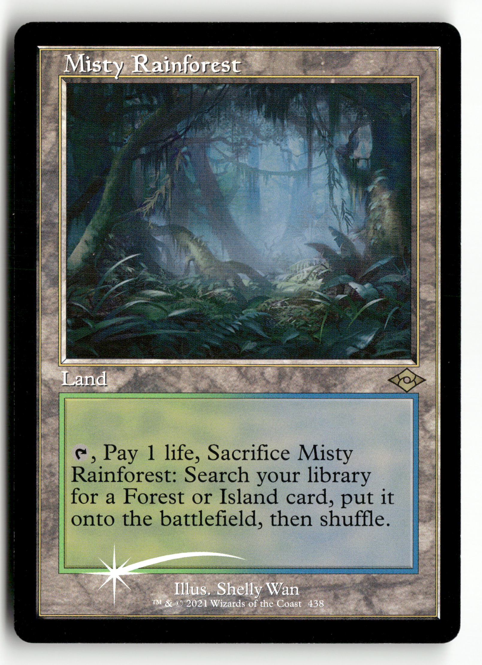 2021 MTG Magic The Gathering Modern Horizons 2 438 Misty Rainforest Retro Frame 