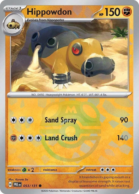 Hippowdon 053/131 (SV: Prismatic Evolutions)  - Master Ball Holofoil