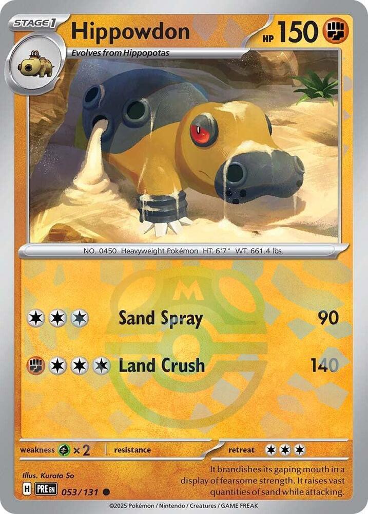Hippowdon 053/131 (SV: Prismatic Evolutions)  - Master Ball Holofoil