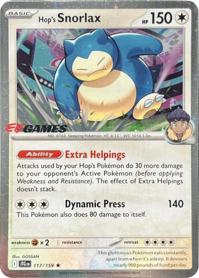 Hop's Snorlax EB Games 117/159 (Miscellaneous Cards & Products)  - Cosmo Holofoil