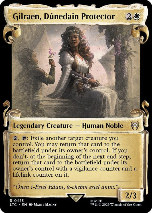 Gilraen Dunedain Protector Showcase Scrolls 415 (Commander: The Lord of the Rings: Tales of Middle-earth)  - Showcase Scroll Foil