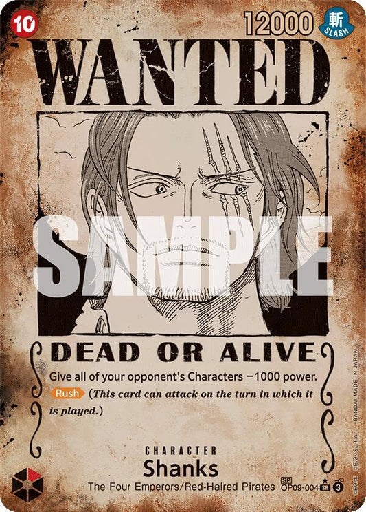 Shanks (Wanted) OP09-004 (Emperors in the New World)  - Special Foil