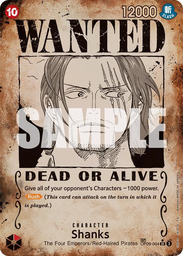Shanks (Wanted) OP09-004 (Emperors in the New World)  - Special Foil
