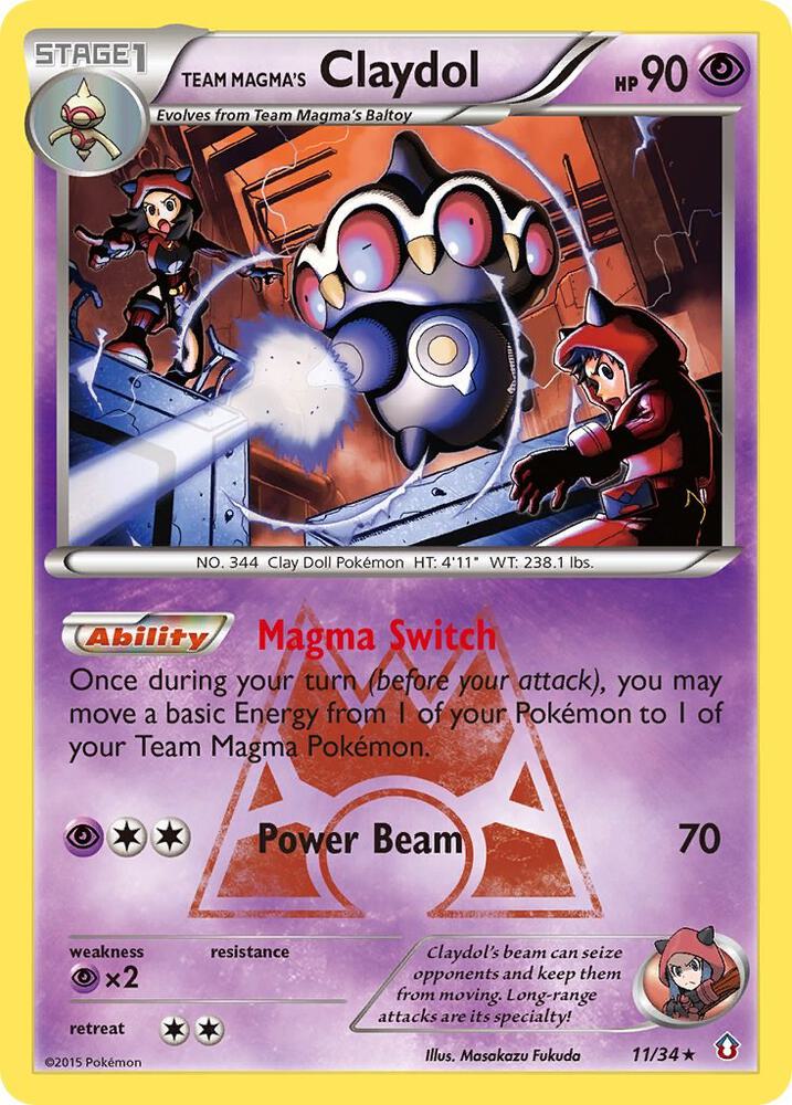 Team Magma's Claydol 11/34 (Double Crisis)  - Holofoil