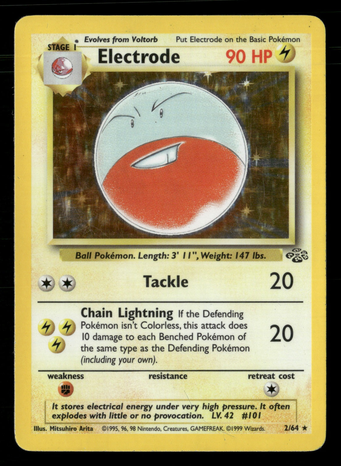 1999 Pokemon Jungle 02/64 Electrode Holo Rare DMG