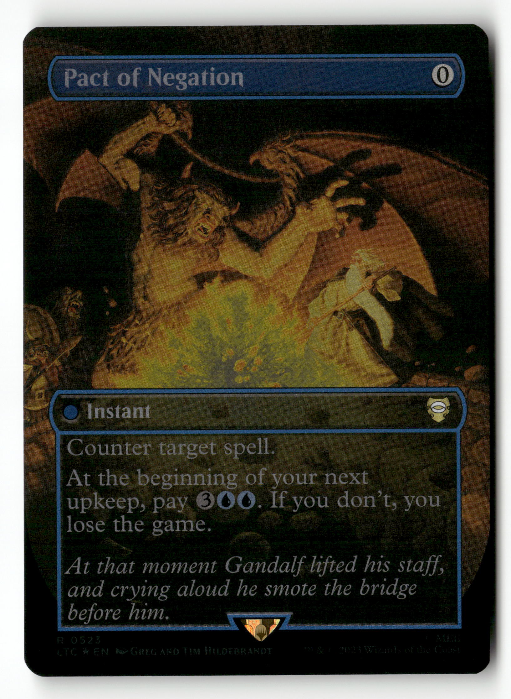 MTG: The Lord of the Rings:  523 Pact of Negation (Borderless) R NM Foil