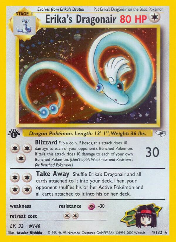 Erika's Dragonair 004/132 (Gym Heroes)  - 1st Edition Holofoil
