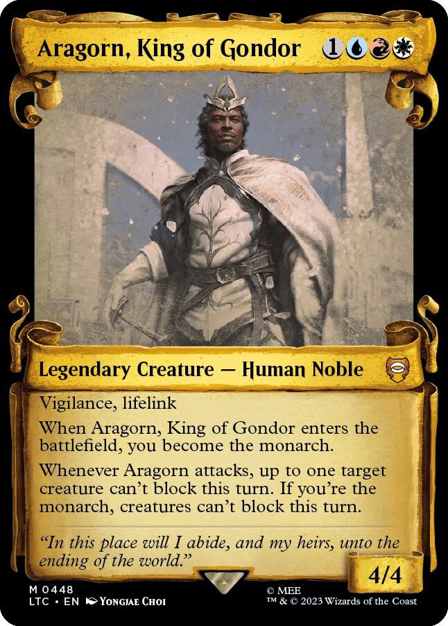 Aragorn King of Gondor Showcase Scrolls 448 (Commander: The Lord of the Rings: Tales of Middle-earth)  - Showcase Scroll Foil