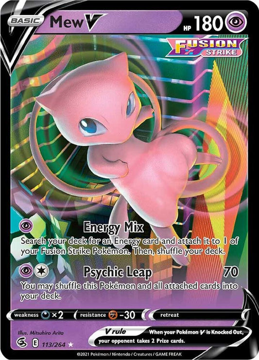 Mew V 113/264 (SWSH08: Fusion Strike)  - Holofoil