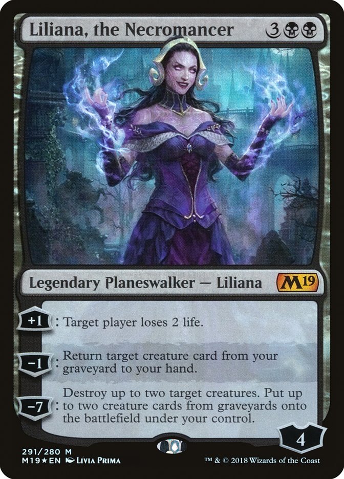 Liliana, the Necromancer 291/280 (Core Set 2019)  - Foil