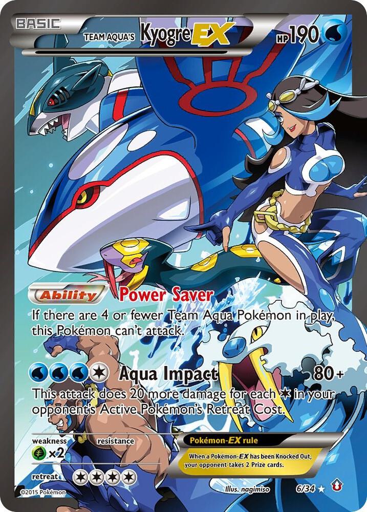 Team Aqua's Kyogre EX 6/34 (Double Crisis)  - Holofoil
