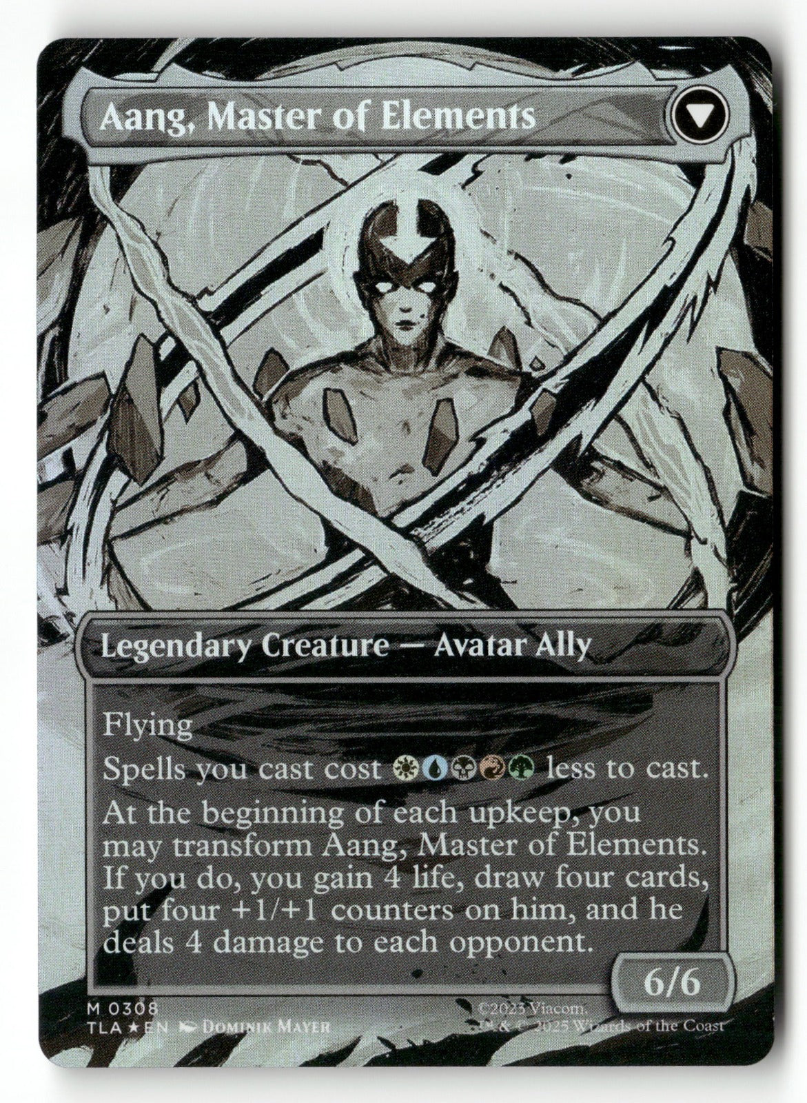 MTG Avatar: The Last Airbender 308 Avatar Aang (Borderless) M NM (Back)