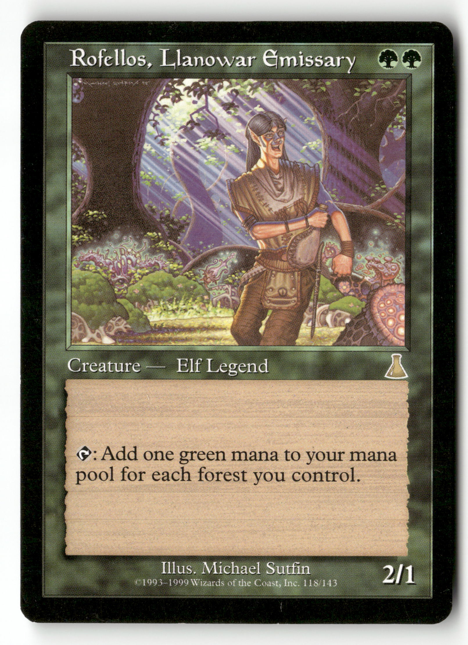 MTG Urza's Destiny 118 Rofellos, Llanowar Emissary R NM