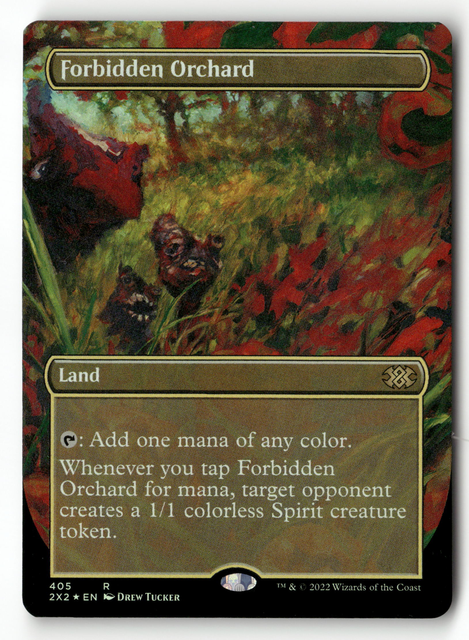 MTG Double Masters 2022 405 Forbidden Orchard (Borderless) R Foil