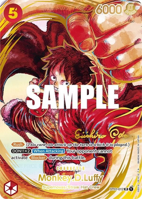 Monkey.D.Luffy (Gold Signature) ST01-012 (Awakening of the New Era)  - Alternate Art Foil