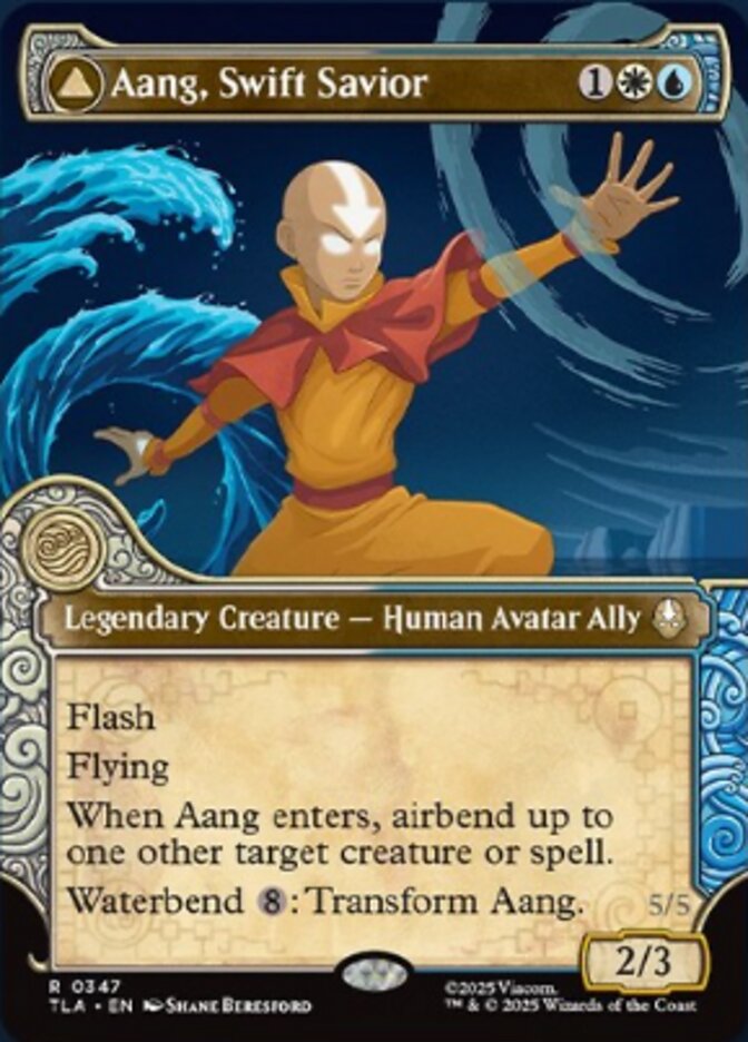 Aang, Swift Savior // Aang and La, Ocean's Fury 347 (Avatar: The Last Airbender)  - Showcase Foil