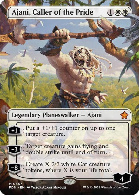 Ajani, Caller of the Pride 357/291 (Foundations)  - Borderless