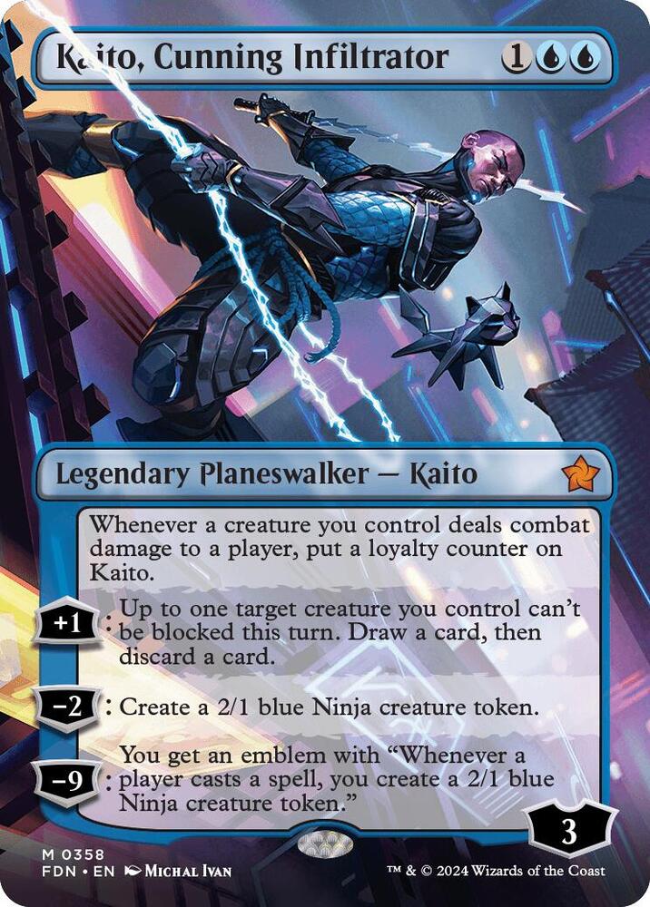 Kaito, Cunning Infiltrator 358/291 (Foundations)  - Borderless Foil