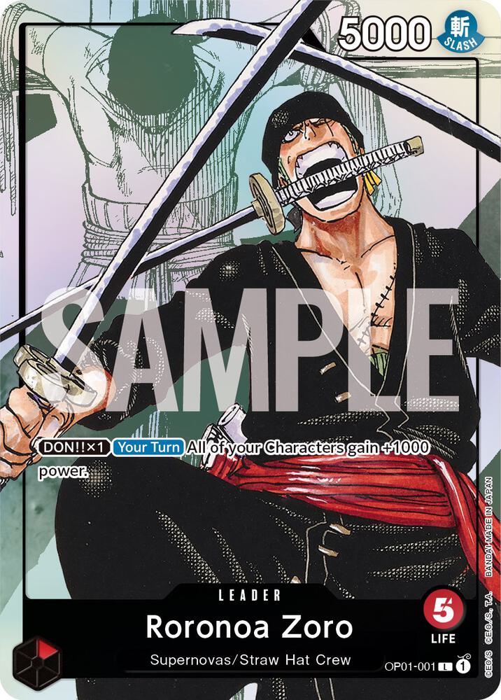 Roronoa Zoro (PCC 25th) OP01-001 (One Piece Promotion Cards)  - Alternate Art Foil