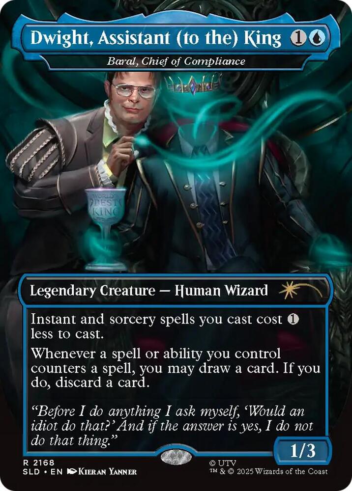 Dwight Assistant (to the) King // Baral, Chief of Compliance 2168 (Secret Lair Drop Series)  - Borderless Foil