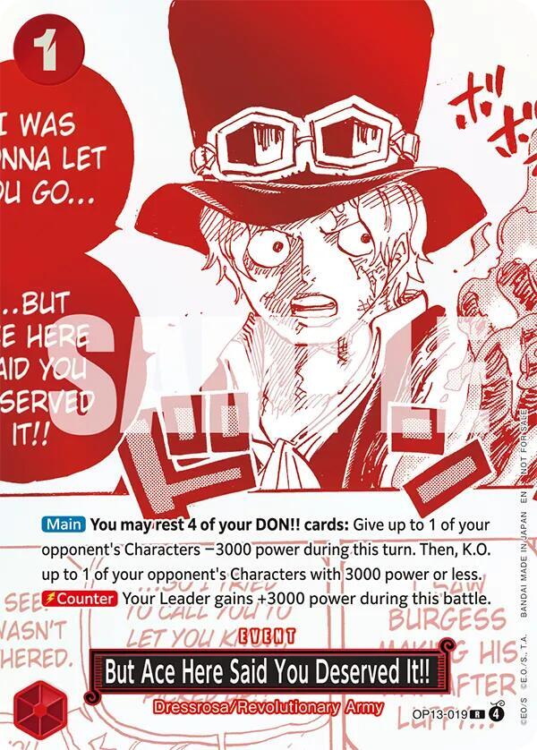 But Ace Here Said You Deserved It!! (3rd Anniversary Treasure Campaign Pack) OP13-019 (One Piece Promotion Cards)  - Foil