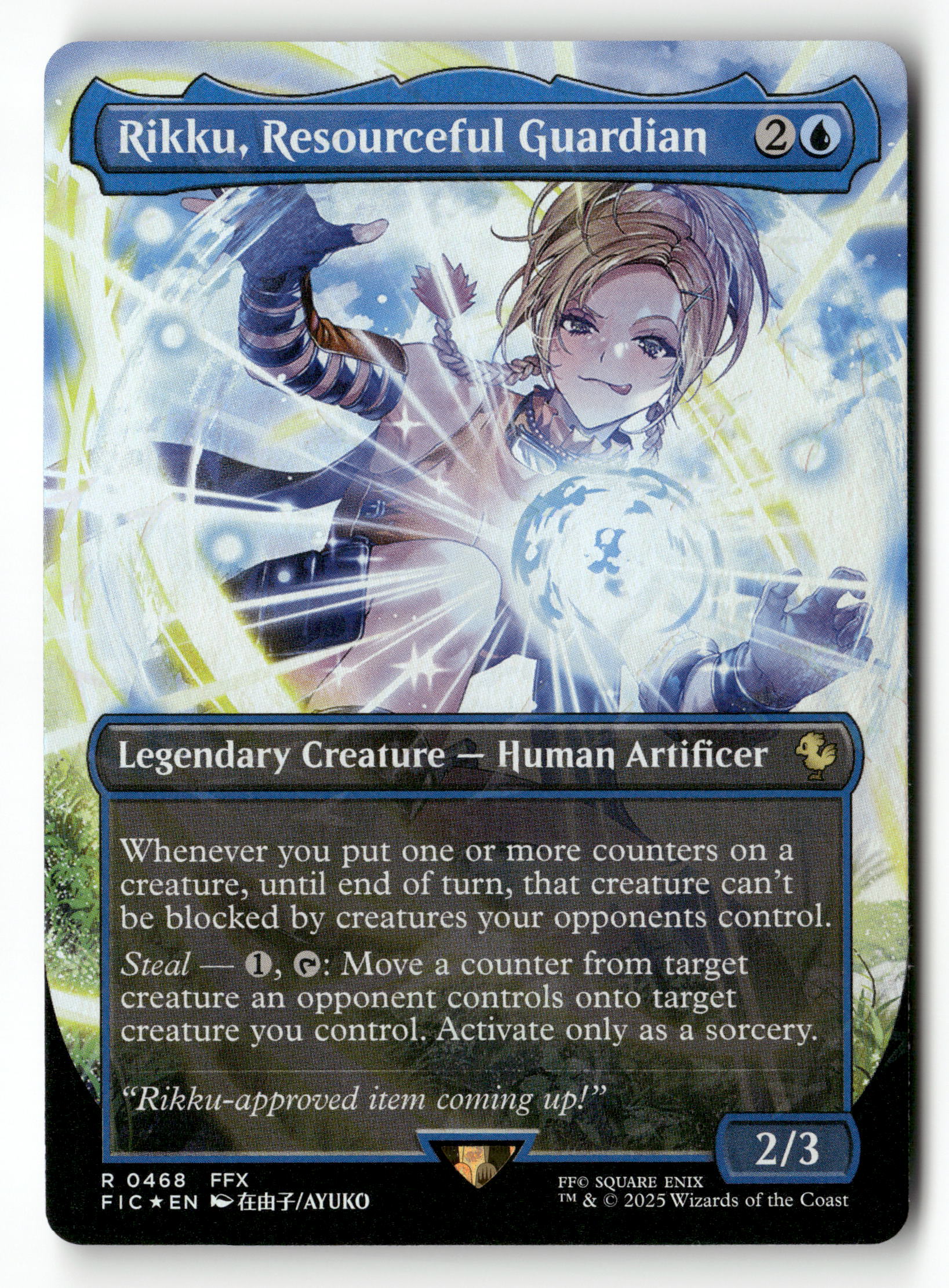 MTG: FINAL FANTASY 468 Rikku, Resourceful Guardian Borderless Chocobo Track Foil