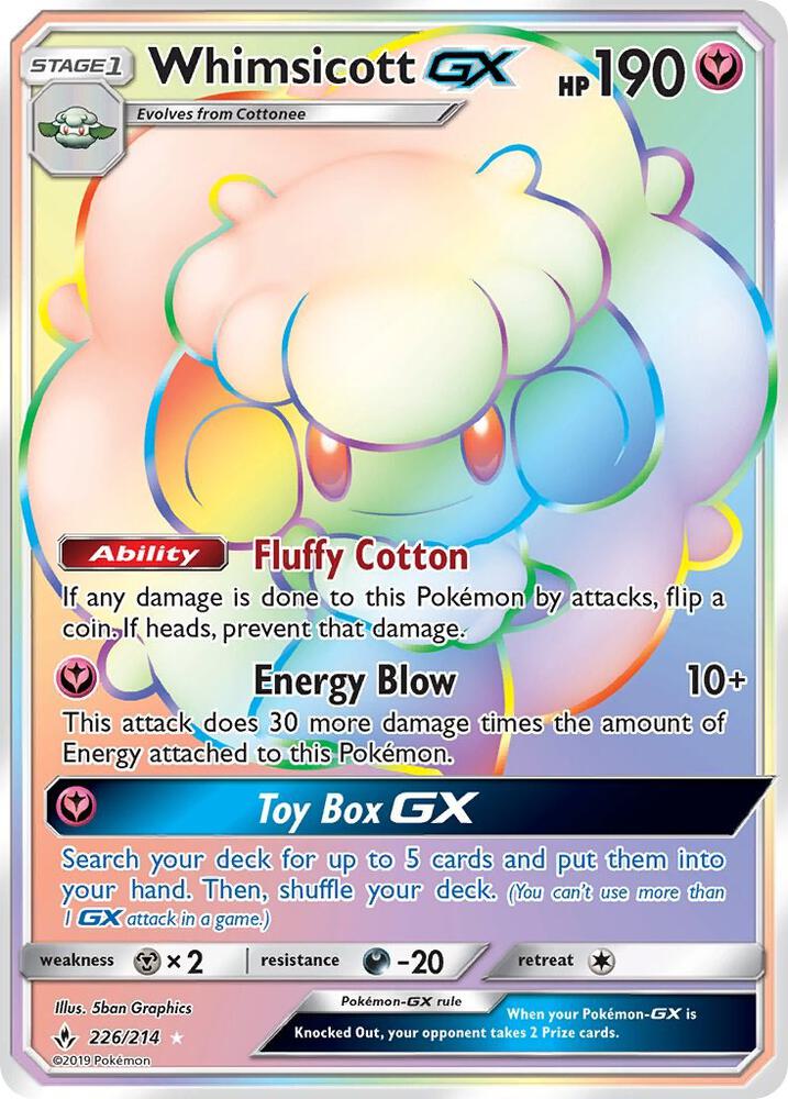 Whimsicott GX 226/214 (SM - Unbroken Bonds)  - Holofoil
