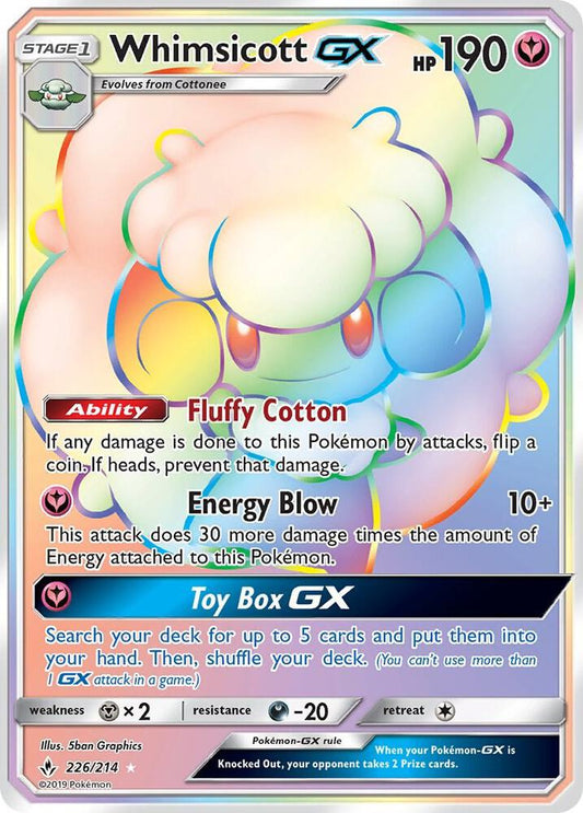 Whimsicott GX 226/214 (SM - Unbroken Bonds)  - Holofoil