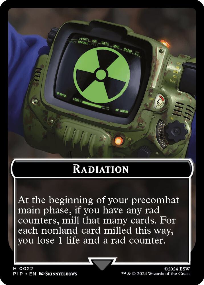 Radiation Treasure 0018 Double Sided Token 22 // 18 (Universes Beyond: Fallout) 