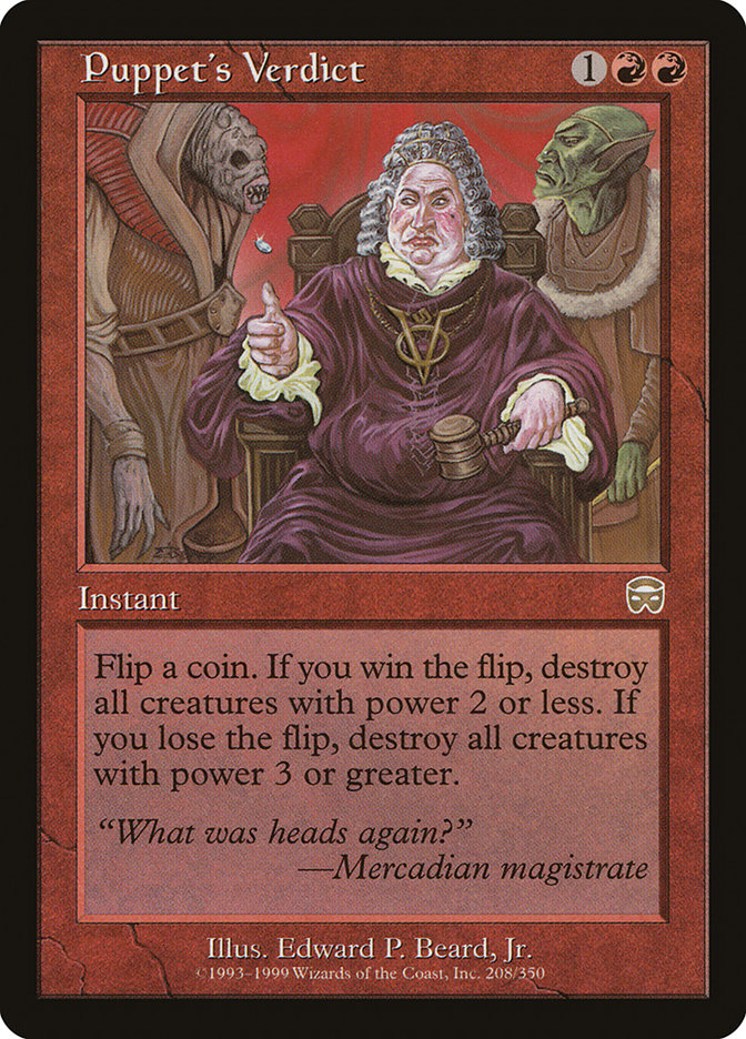 Puppet's Verdict 208/350 (Mercadian Masques)  - Foil