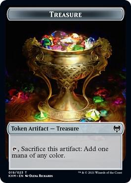 Treasure Zombie Berserker Double Sided Token 19 // 9 (Kaldheim)  - Foil