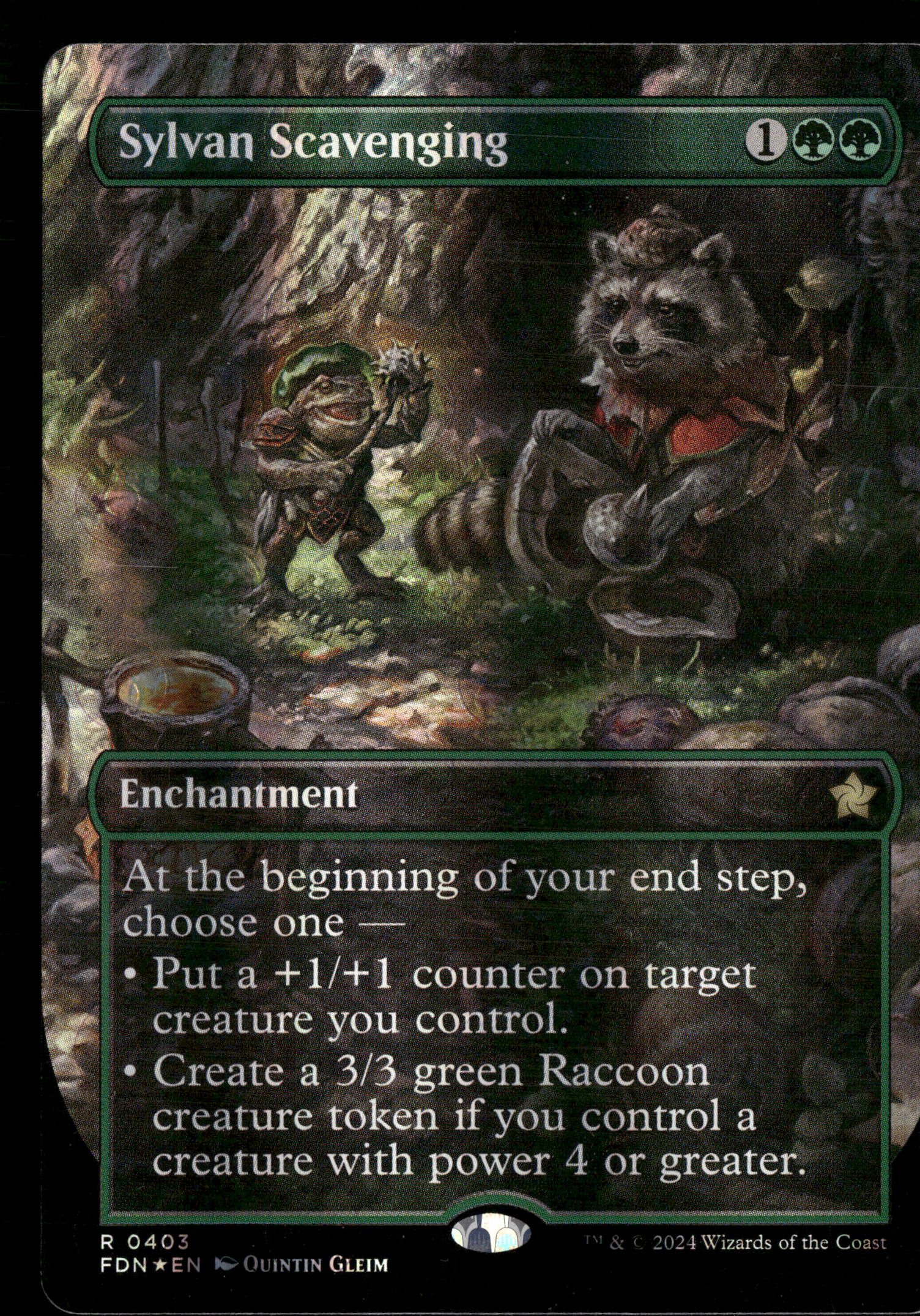 Magic The Gathering Foundations 403 Sylvan Scavenging (Borderless) (Mana Foil) R NM